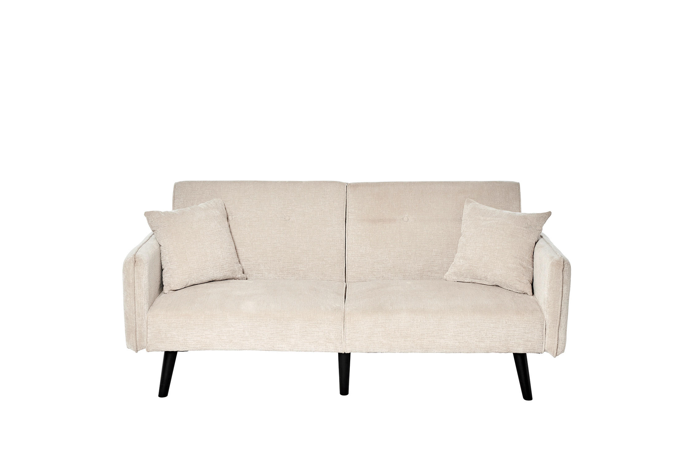 SCHLAFSOFA Bouclé Champagner  - Champagner/Schwarz, MODERN, Holz/Textil (191/83/84cm) - Livetastic