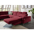WOHNLANDSCHAFT in Chenille Rot  - Rot/Alufarben, Design, Textil/Metall (265/333/170cm) - Dieter Knoll