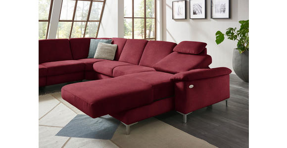 WOHNLANDSCHAFT in Chenille Rot - Rot/Alufarben, Design, Textil/Metall (265/333/170cm) - Dieter Knoll