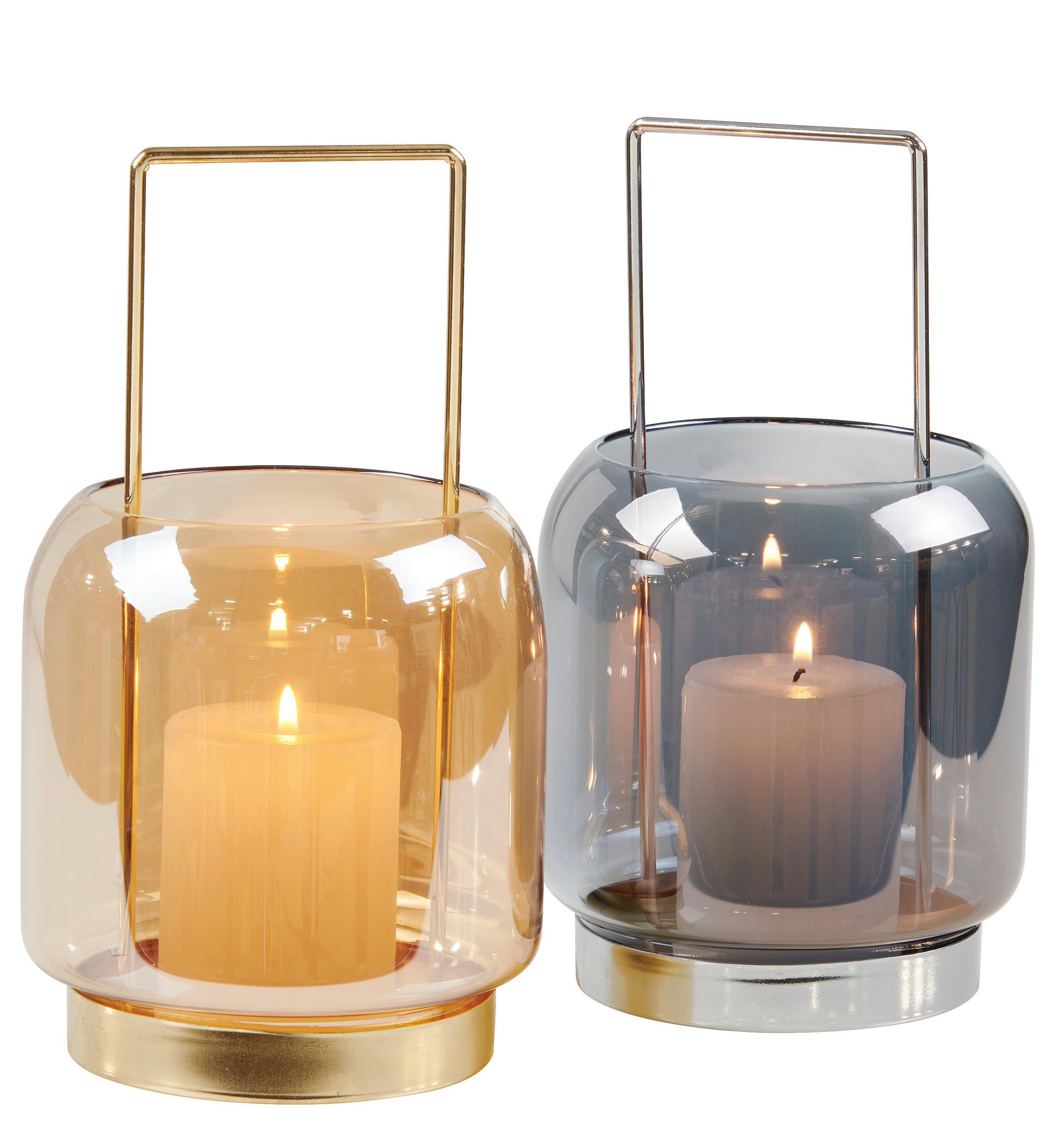 MÉCSESTARTÓ - arany, Trend, Üveg/fém (12/22cm) - Ambia Home
