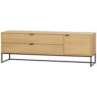 LOWBOARD Silas  in 180/61/44 cm  - Eichefarben/Schwarz, Design, Holz/Metall (180/61/44cm) - Livetastic