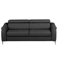 SCHLAFSOFA PAFOS Schwarz Echtleder Lederlook  - Schwarz, Design, Leder/Textil (203/77-98/103cm) - MID.YOU