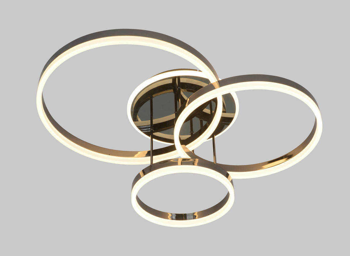LED-DECKENLEUCHTE 77/62,50/21 cm   - Schwarzchrom, Design, Kunststoff/Metall (77/62,50/21cm)