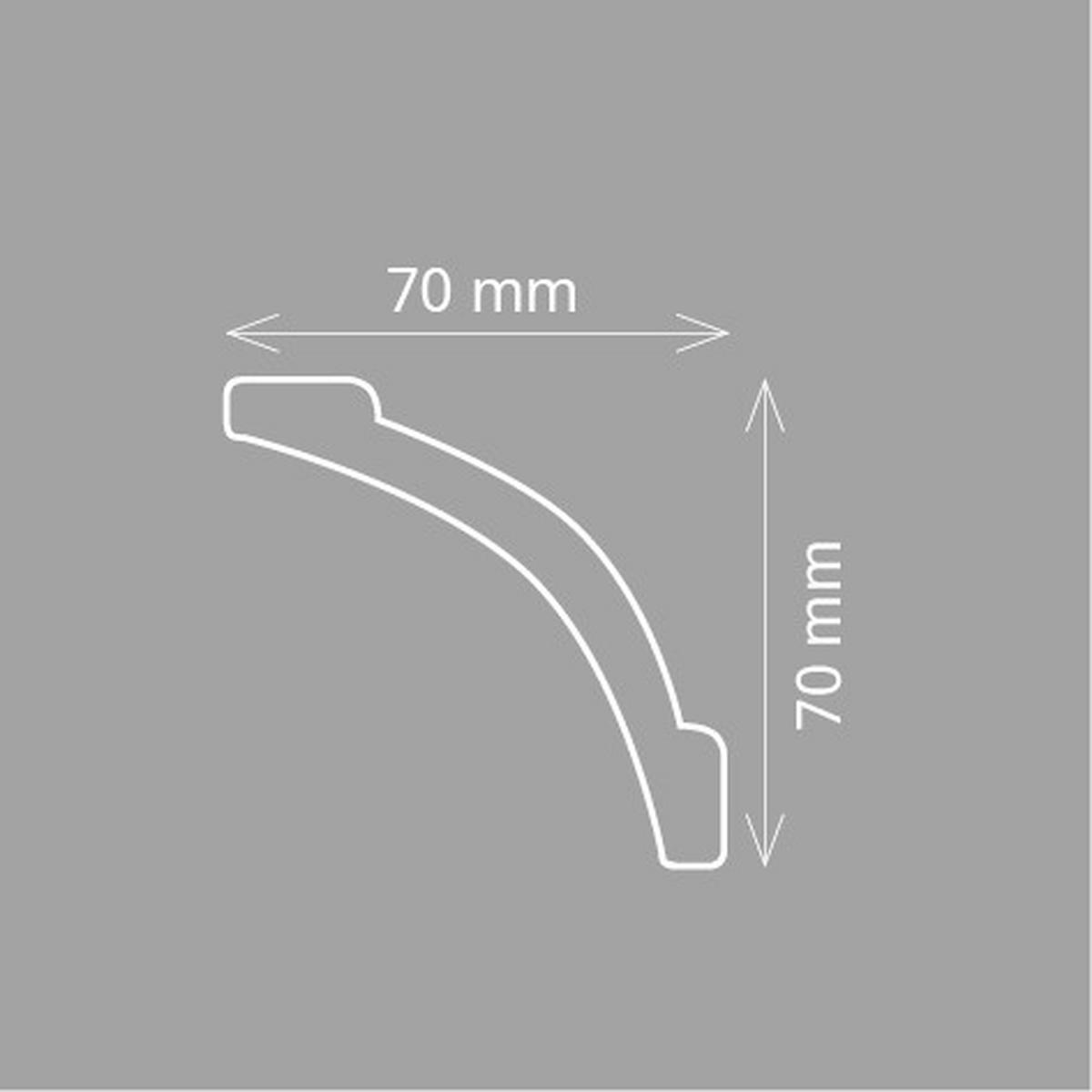 ZIERLEISTE 200/7,0/7,0 cm Weiß Kunststoff  - Weiß, Design, Kunststoff (200/7,0/7,0cm)