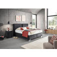 BOXSPRINGBETT 180/200 cm  in Anthrazit  - Chromfarben/Anthrazit, KONVENTIONELL, Textil/Metall (180/200cm) - Dieter Knoll