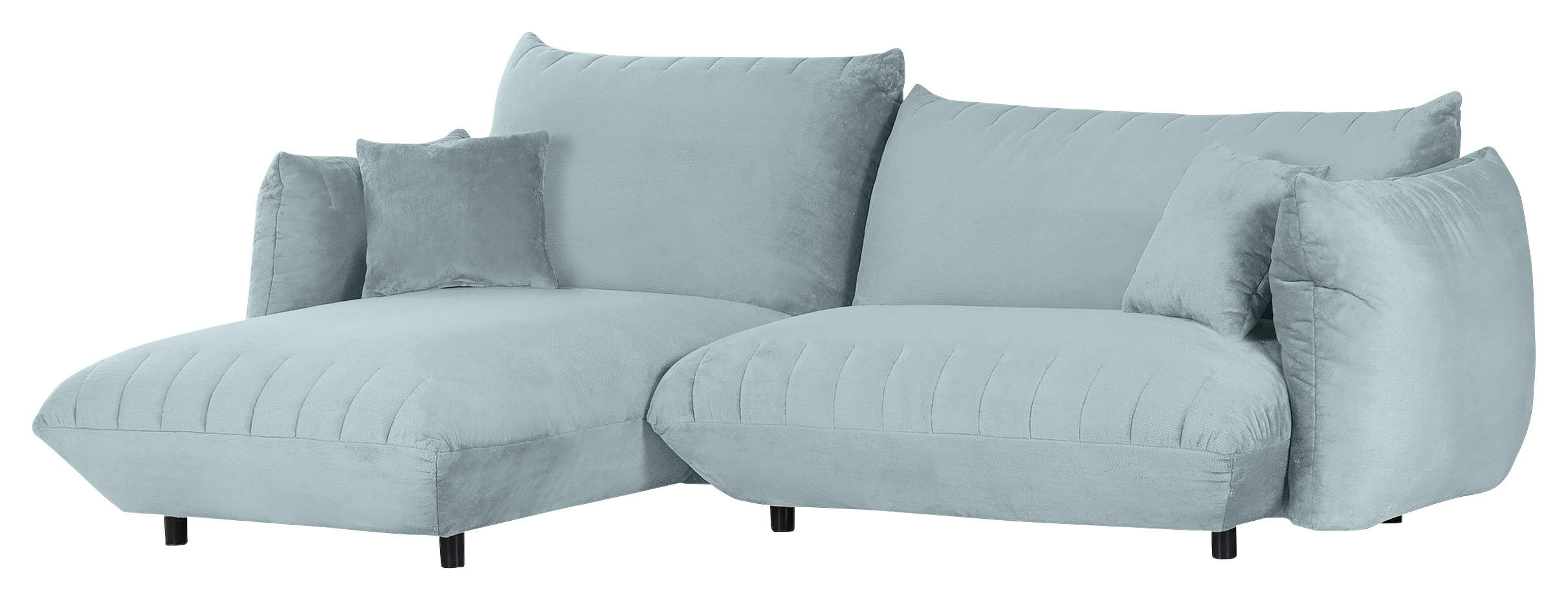 HÖRNSOFFA i plysch mintgrön - mintgrön/svart, Klassisk, textil/plast (170/270cm) - MID.YOU