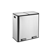 ABFALLEIMER 60 L  - Silberfarben/Schwarz, KONVENTIONELL, Kunststoff/Metall (59/62/36cm) - P & B