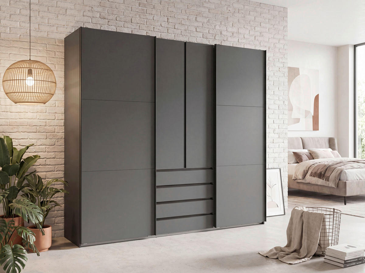 SCHWEBETÜRENSCHRANK Weiss  - Chromfarben/Weiss, Modern, Holzwerkstoff/Metall (300/236/65cm) - P & B