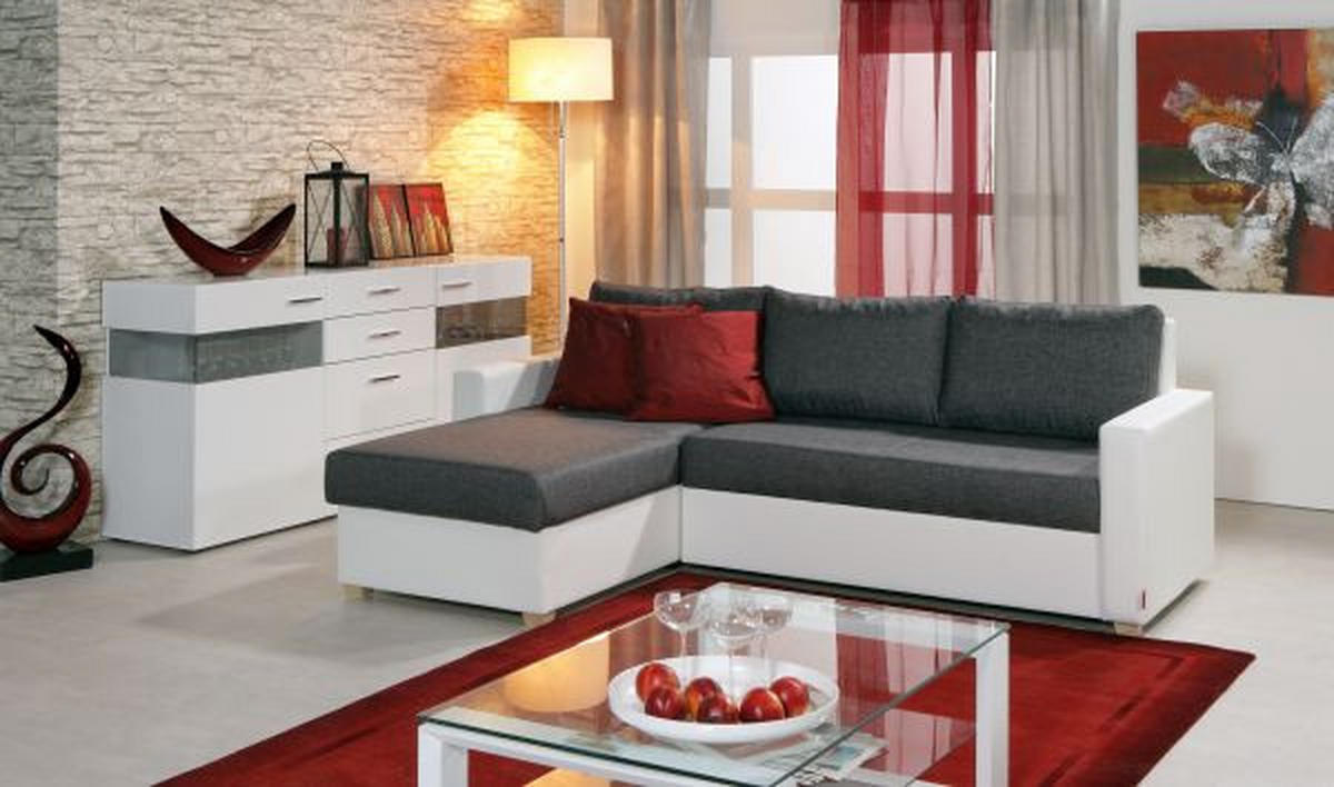 SJEDEĆA GARNITURA drvo, tekstil, drvni materijal  siva, bijela   - bijela/siva, Design, drvni materijal/drvo (155/230cm) - Xora