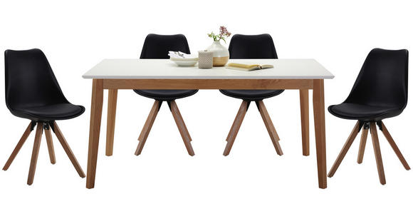 ESSTISCH in Holz, Holzwerkstoff 160/90/75 cm - Eichefarben/Weiß, Design, Holz/Holzwerkstoff (160/90/75cm) - Hom`in