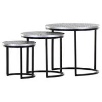 SET DE TABLES BASSES in Metall, Holzwerkstoff 30-51/30-51/31-44 cm  - Silberfarben/Schwarz, Design, Holzwerkstoff/Metall (30-51/30-51/31-44cm) - Boxxx