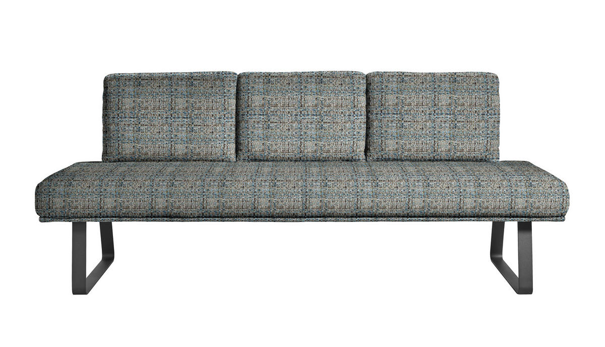 SITZBANK 209/92/78 cm  in Blau, Schwarz, Olivgrün  - Blau/Schwarz, Design, Textil/Metall (209/92/78cm) - Dieter Knoll