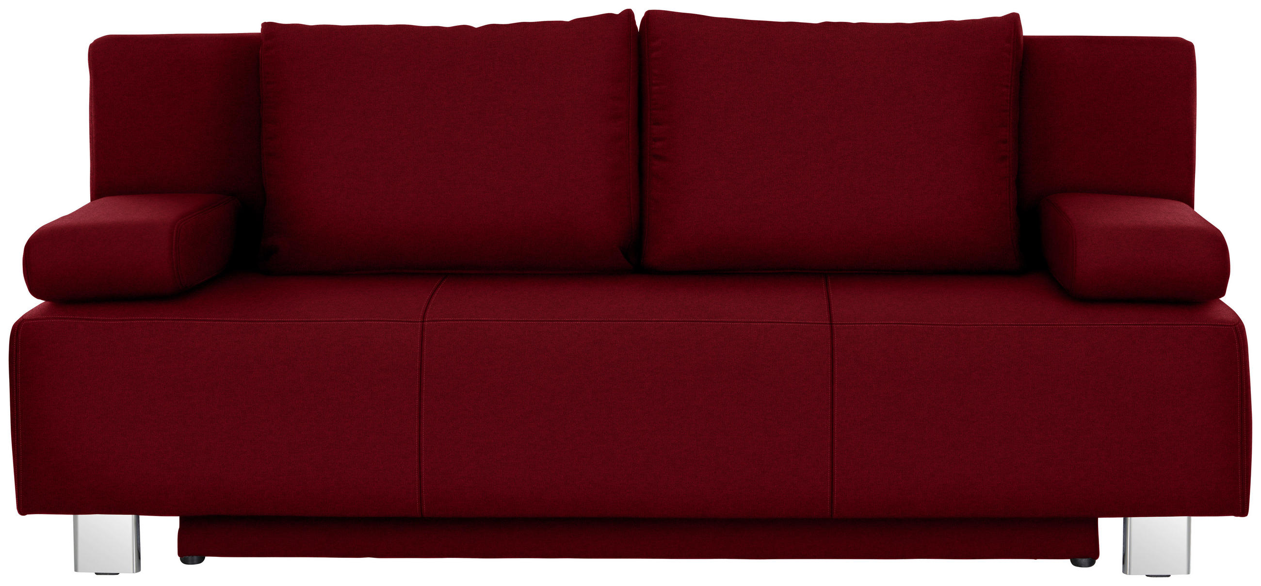 SCHLAFSOFA in Webstoff Dunkelrot  - Chromfarben/Dunkelrot, Design, Textil/Metall (197/88/89cm) - Xora