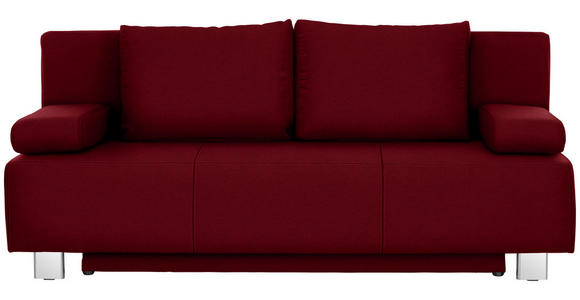 SCHLAFSOFA in Webstoff Dunkelrot - Chromfarben/Dunkelrot, Design, Textil/Metall (197/88/89cm) - Xora