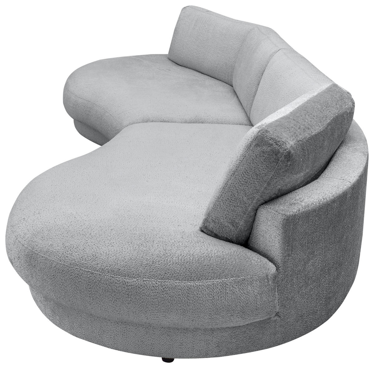 BIGSOFA Chenille Grau  - Schwarz/Grau, Design, Kunststoff/Textil (410/86/166cm) - Pure Home Lifestyle