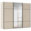 SCHWEBETÜRENSCHRANK  in Champagner  - Champagner/Schwarz, KONVENTIONELL, Glas/Holzwerkstoff (301/223/68cm) - Novel