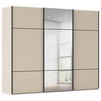 SCHWEBETÜRENSCHRANK in Champagner  - Champagner/Schwarz, Konventionell, Glas/Holzwerkstoff (301/223/68cm) - Novel