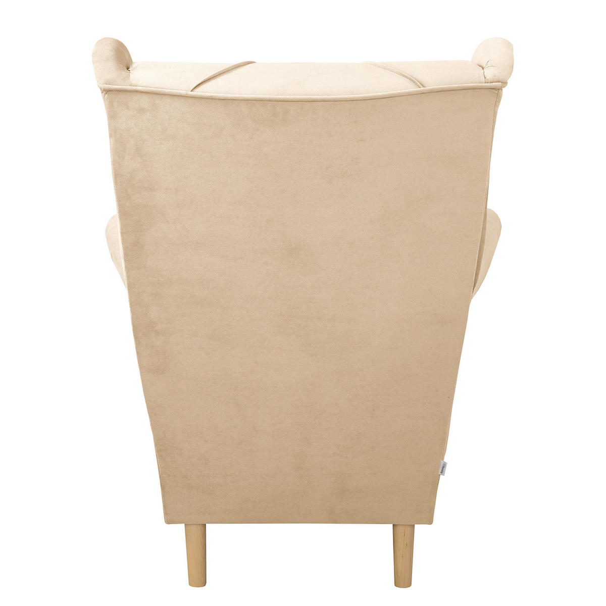 OHRENSESSEL in Samt Beige  - Beige, Design, Holz/Textil (84/105/90cm) - P & B