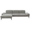 ECKSOFA in Chenille Grau  - Schwarz/Grau, Design, Textil/Metall (188/319cm) - Beldomo System