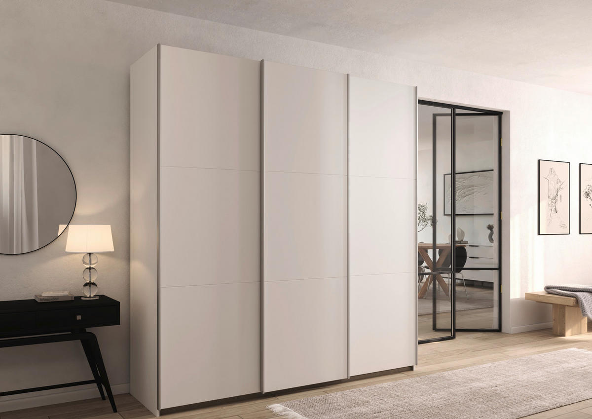 SCHWEBETÜRENSCHRANK Weiss  - Weiss, Trend, Holzwerkstoff/Metall (196/210/59cm) - Rauch Möbel