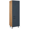 GESCHIRRSCHRANK 60/216,6/58 cm  in Blau, Eichefarben  - Blau/Eichefarben, MODERN, Holzwerkstoff/Metall (60/216,6/58cm) - Nobilia