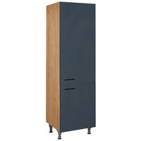 GESCHIRRSCHRANK 60/216,6/58 cm  in Blau, Eichefarben  - Blau/Eichefarben, MODERN, Holzwerkstoff/Metall (60/216,6/58cm) - Nobilia