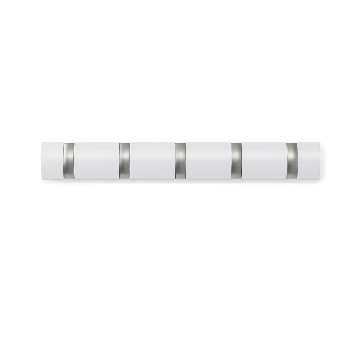 WANDGARDEROBE  in Pappel Weiß, Nickelfarben  - Weiß/Nickelfarben, Basics, Holz/Metall (51/6/3cm) - Umbra