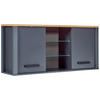 HÄNGESCHRANK 130,3/57,5/33 cm  - Anthrazit/Schwarz, MODERN, Glas/Holzwerkstoff (130,3/57,5/33cm) - home24