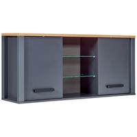 HÄNGESCHRANK 130,3/57,5/33 cm  - Anthrazit/Schwarz, MODERN, Glas/Holzwerkstoff (130,3/57,5/33cm) - home24