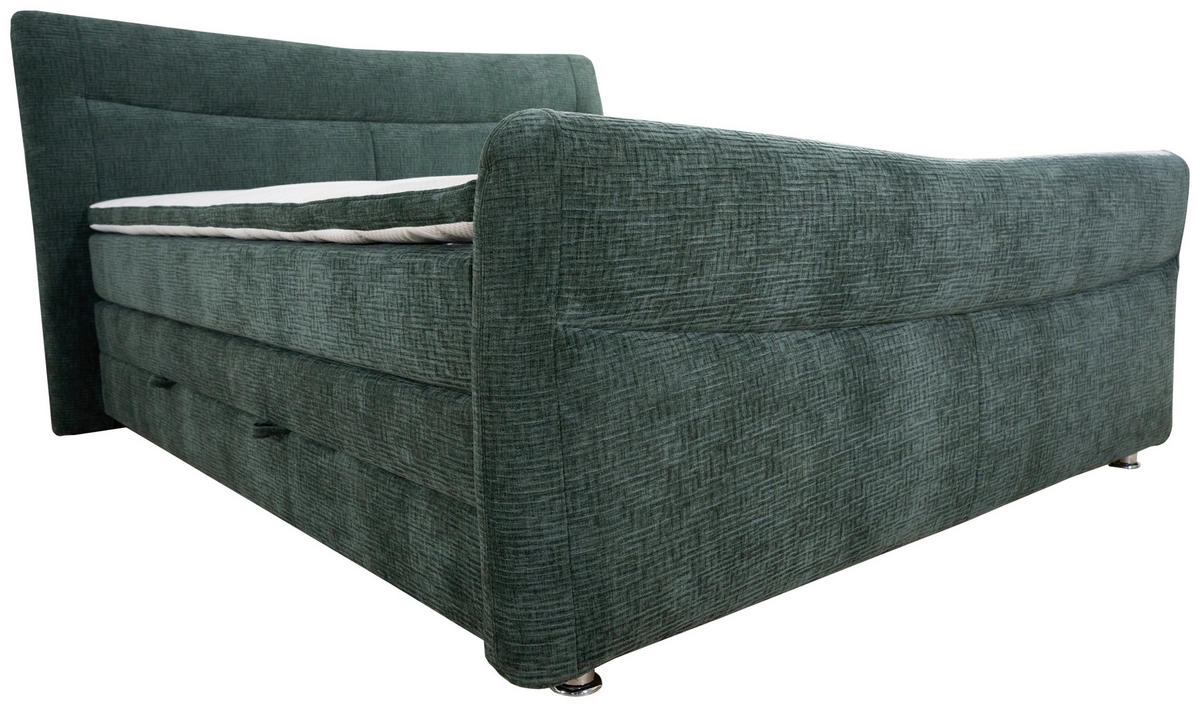 BOXSPRINGBETT 160/200 cm  in Türkis  - Türkis/Chromfarben, Konventionell, Textil/Metall (160/200cm) - Esposa