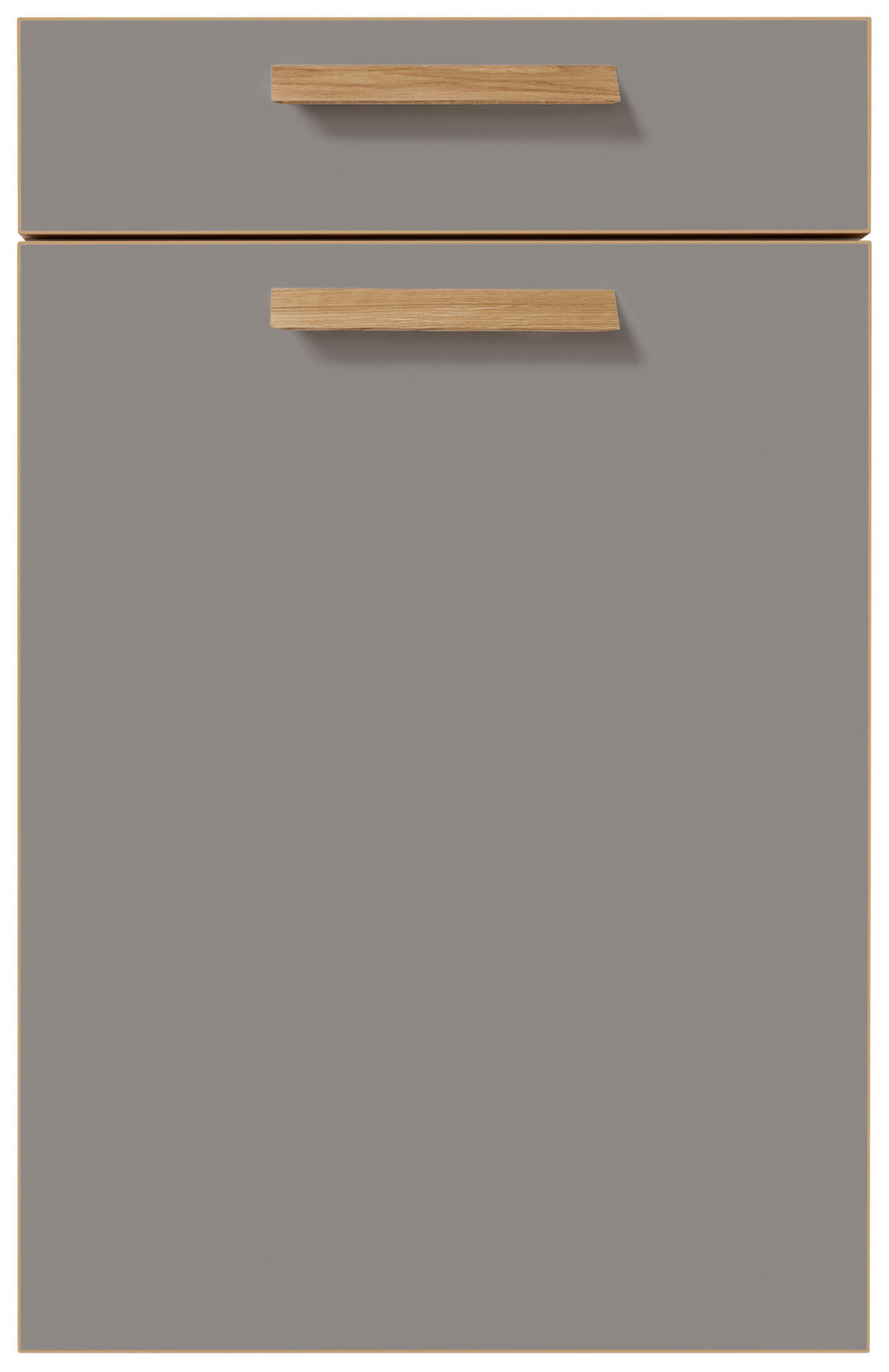 EINBAUKÜCHE STEVEN  - Eichefarben/Grau, Design, Holzwerkstoff - Novel