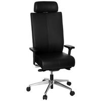 DREHSTUHL Lederlook Schwarz  - Silberfarben/Schwarz, MODERN, Leder/Kunststoff (59/138/49cm) - MID.YOU