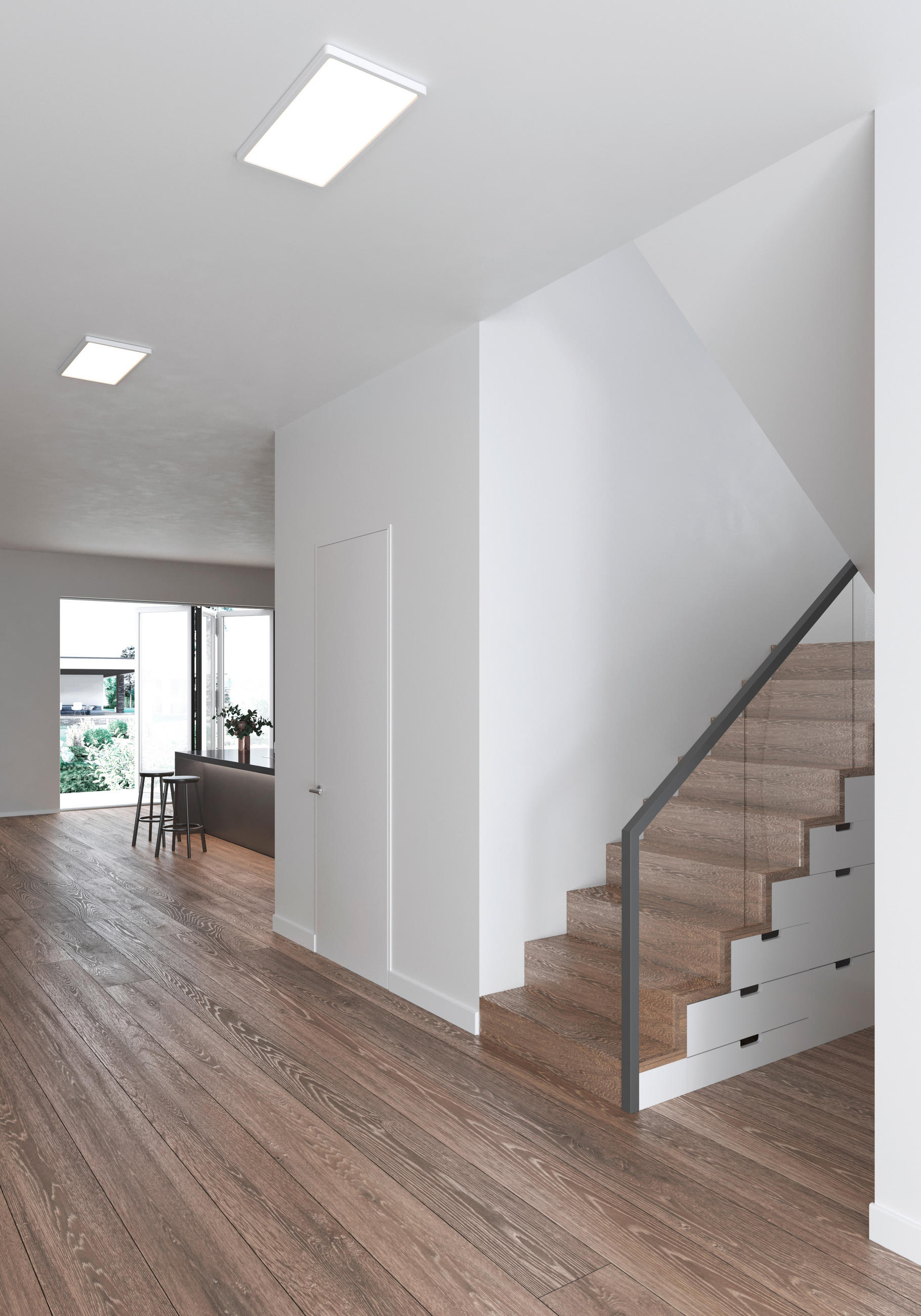 DECKENLEUCHTE    59,5/24,4/2,3 cm  - Weiß, Design, Kunststoff (59,5/24,4/2,3cm) - Nordlux