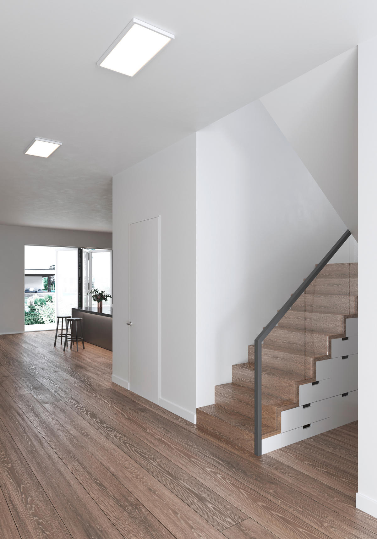 DECKENLEUCHTE    59,5/24,4/2,3 cm  - Weiß, Design, Kunststoff (59,5/24,4/2,3cm) - Nordlux