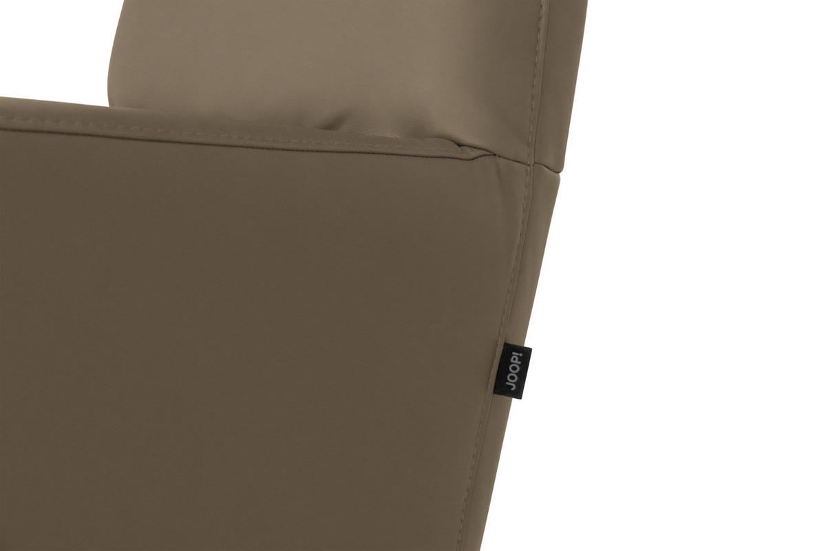 RELAXSESSEL Leder Graubraun  - Graubraun/Schwarz, Modern, Leder/Metall (66/110/83cm) - Joop!