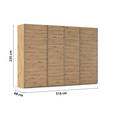 SCHWEBETÜRENSCHRANK 316/235/68 cm 4-türig Eiche Artisan  - Chromfarben/Eiche Artisan, Design, Holzwerkstoff/Metall (316/235/68cm) - Novel