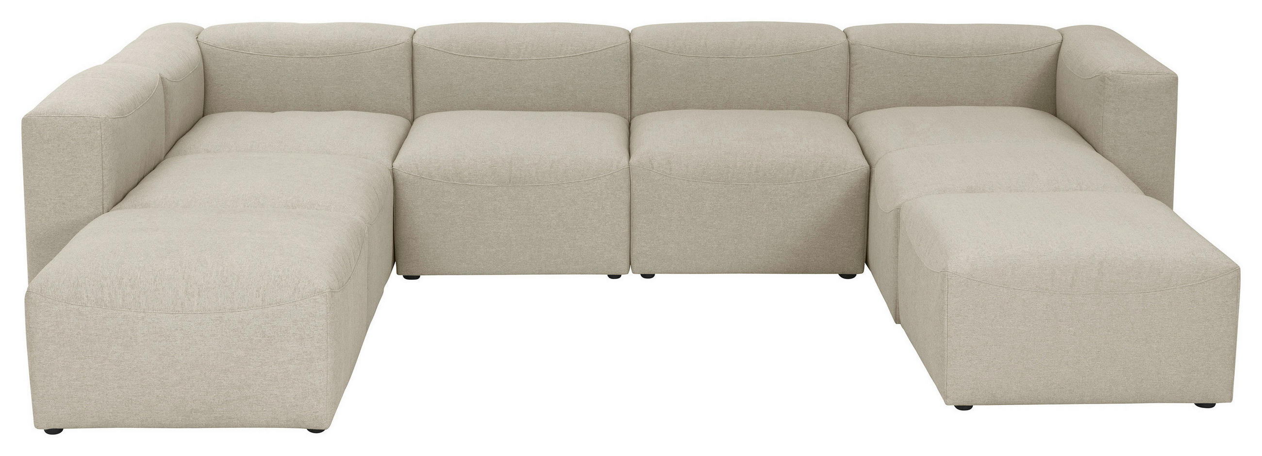 WOHNLANDSCHAFT Creme Flachgewebe  - Creme, Design, Kunststoff/Textil (250/350/235cm) - Max Winzer