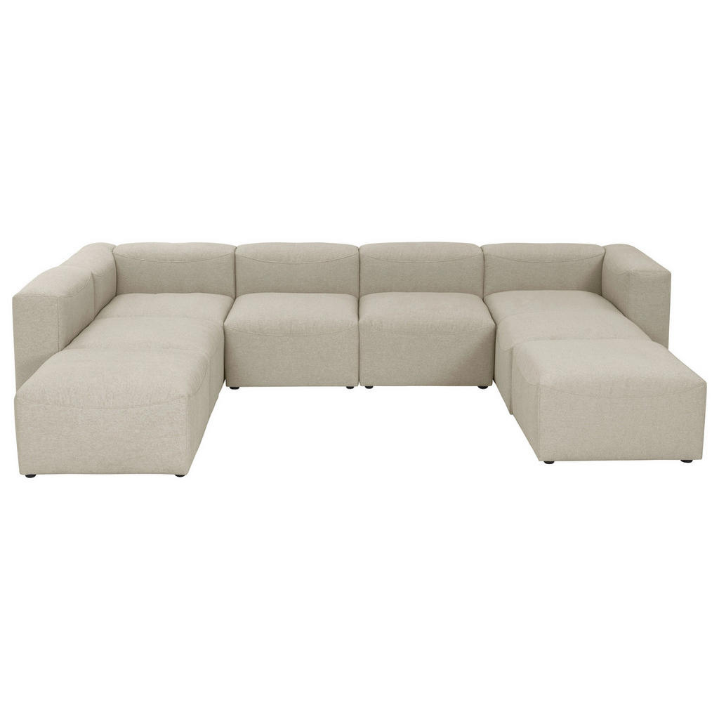 Wohnlandschaft Lena Creme Flachgewebe