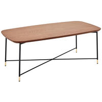 COUCHTISCH Eiche furniert 120/45/60 cm rechteckig Schwarz, Eichefarben, Goldfarben  - Eichefarben/Goldfarben, MODERN, Holz/Holzwerkstoff (120/45/60cm) - MID.YOU