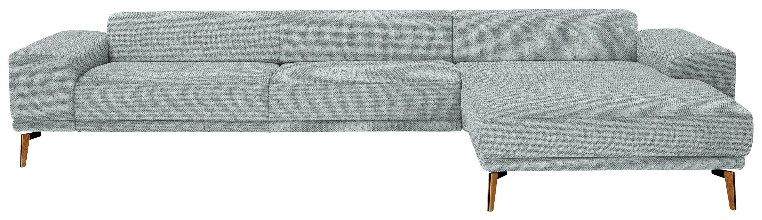 ECKSOFA in Flachgewebe Hellgrau  334/193 cm  - Wildeiche/Hellgrau, Design, Holz/Textil (334/193cm) - Niels Andersson
