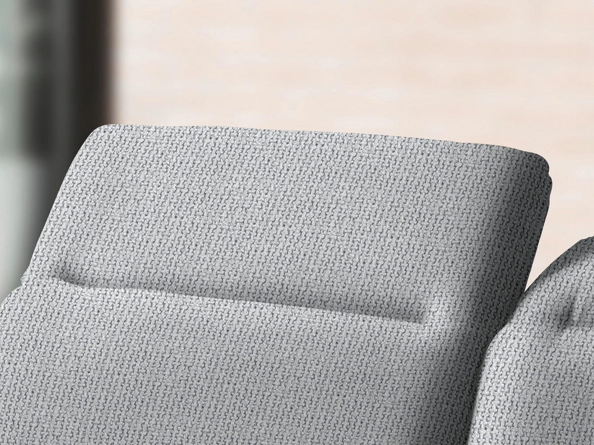 ECKSOFA in Webstoff Hellgrau  - Hellgrau/Schwarz, Design, Textil/Metall (180/289cm) - Stylife