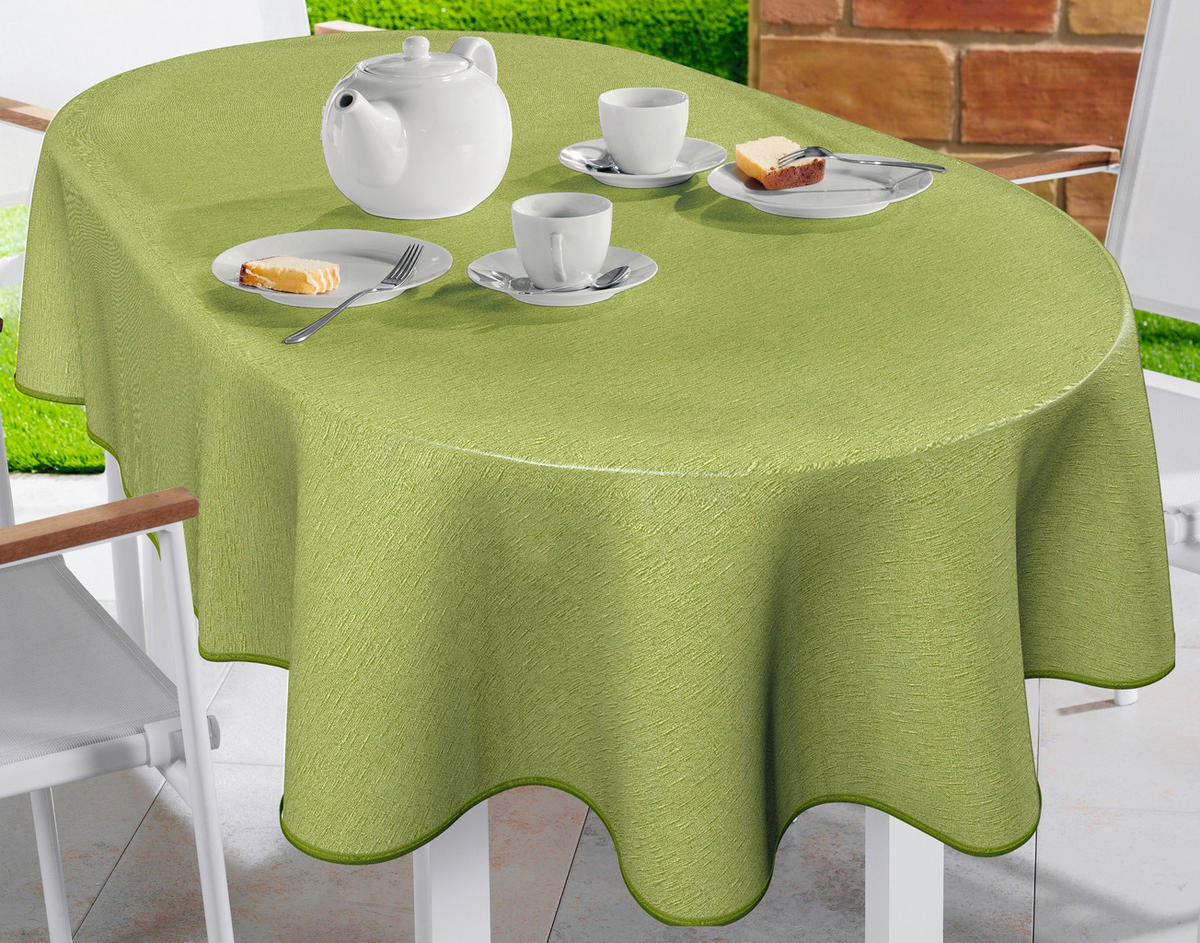 TISCHDECKE MILANO Textil Grün 140/190 cm  - Grün, Basics, Textil (140/190cm) - Peyer Syntex