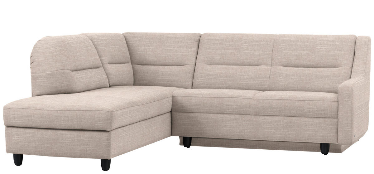 ECKSOFA in Chenille Beige  208/226 cm  - Beige/Schwarz, KONVENTIONELL, Textil (208/226cm) - Sedda