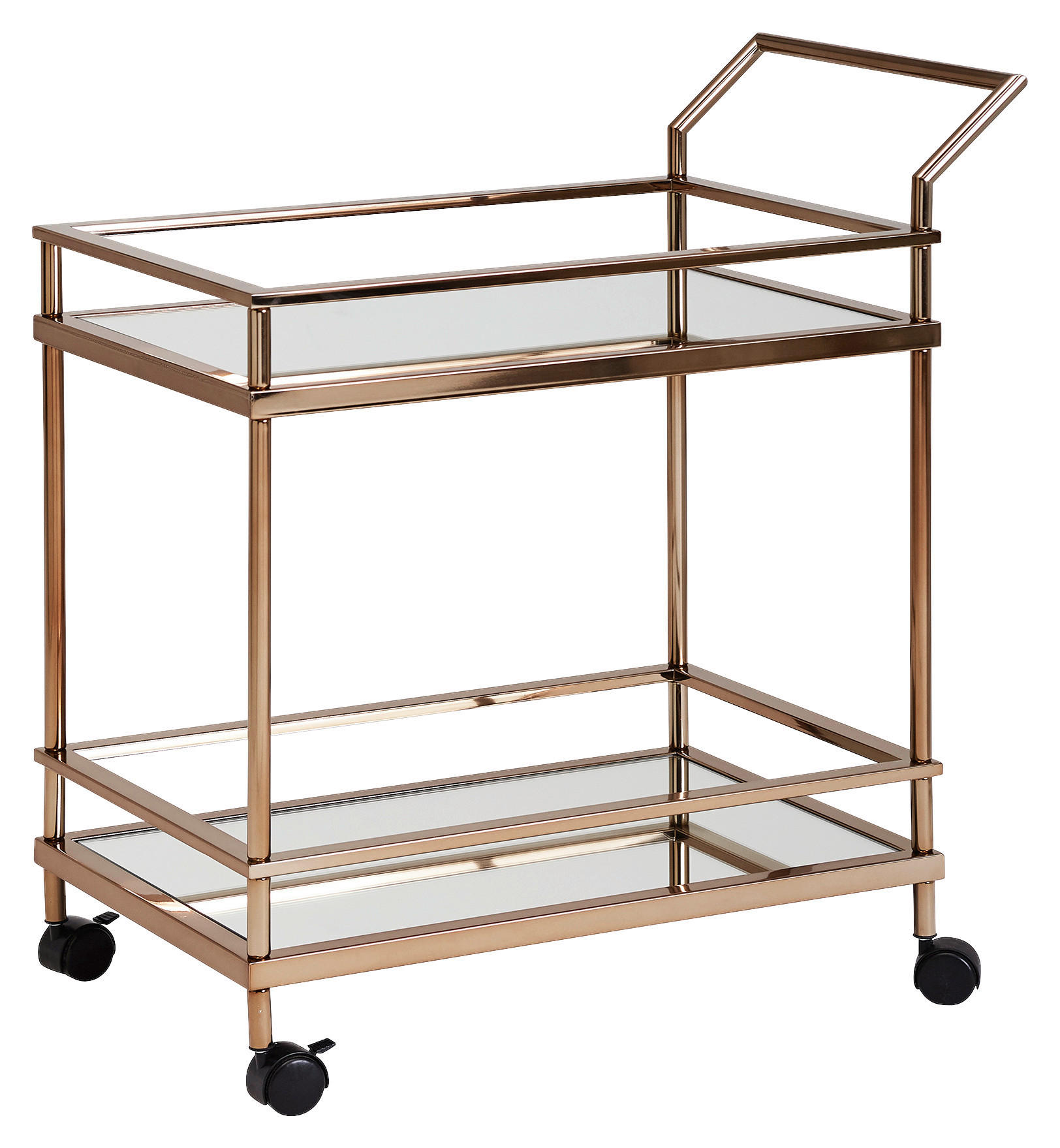 SERVIERWAGEN in Goldfarben  - Goldfarben, Design, Glas/Kunststoff (45/65,5/84cm) - MID.YOU