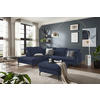 ECKSOFA in Flachgewebe Dunkelblau  233/299-313 cm  - Schwarz/Dunkelblau, Design, Textil/Metall (233/299-313cm) - Dieter Knoll