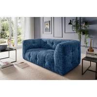 2-SITZER-SOFA Struktur Blau  - Blau/Schwarz, Design, Kunststoff/Textil (184/72/95cm) - Livetastic