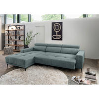 ECKSOFA Mintgrau Chenille  - Mintgrau/Schwarz, KONVENTIONELL, Textil/Metall (188/276cm) - Livetastic