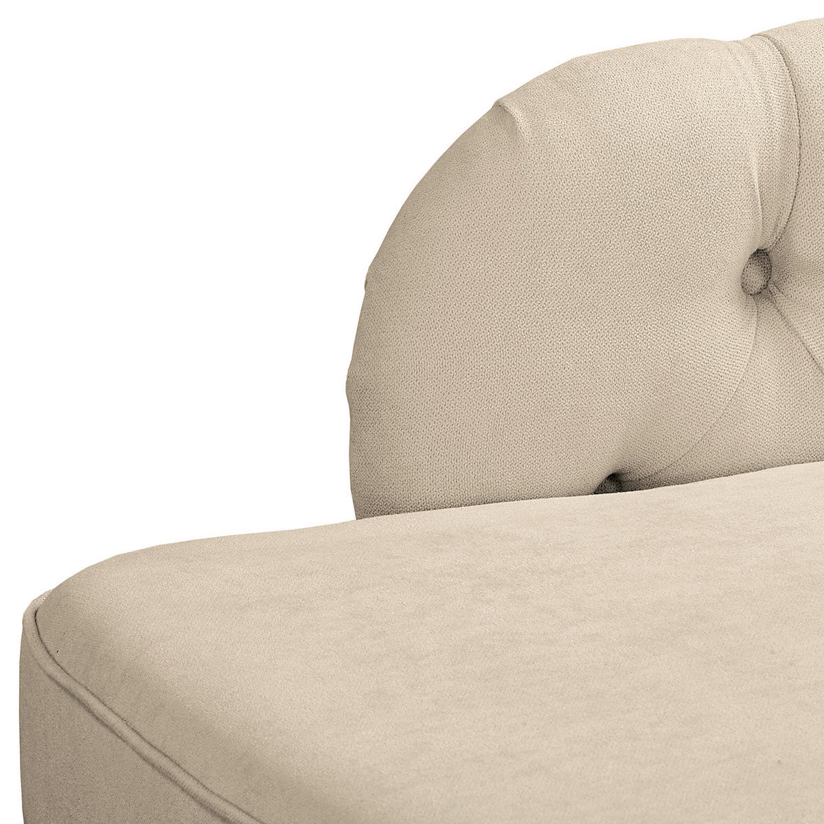 RÉCAMIERE Pako in Mikrofaser Creme  - Creme/Braun, Design, Holz/Textil (185/93/75cm) - Livetastic