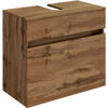 WASCHBECKENUNTERSCHRANK 60/55/35 cm  - Eiche Wotan/Silberfarben, Design, Holzwerkstoff/Kunststoff (60/55/35cm) - Held