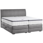 BOXSPRINGBETT 200/200 cm  in Grau  - Wengefarben/Grau, KONVENTIONELL, Holz/Textil (200/200cm) - Novel